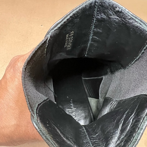 Cole Haan Black Genuine Leather Pull On Block Heel Almond Tor Ankle Boots Size 7 - Picture 6 of 9